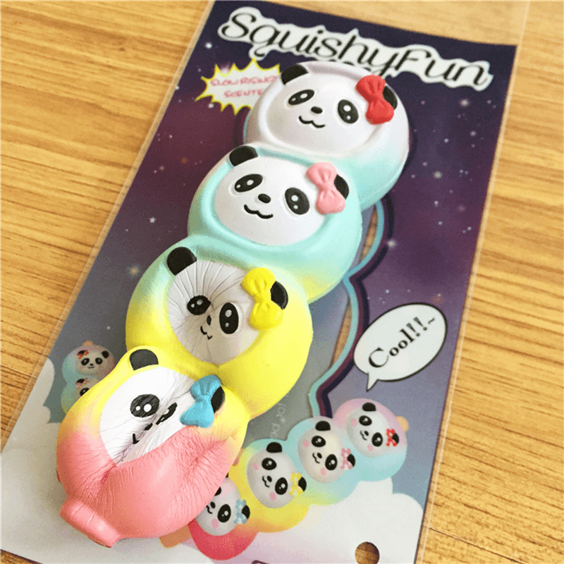 Squishyfun Rainbow Panda Candy Stick Squishy 15Cm Slow Rising with Packaging Collection Gift Toy