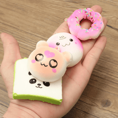 13PCS Simulation Cute Soft Squishy Super Slow Rising Ball Chain Kid Toy Collection