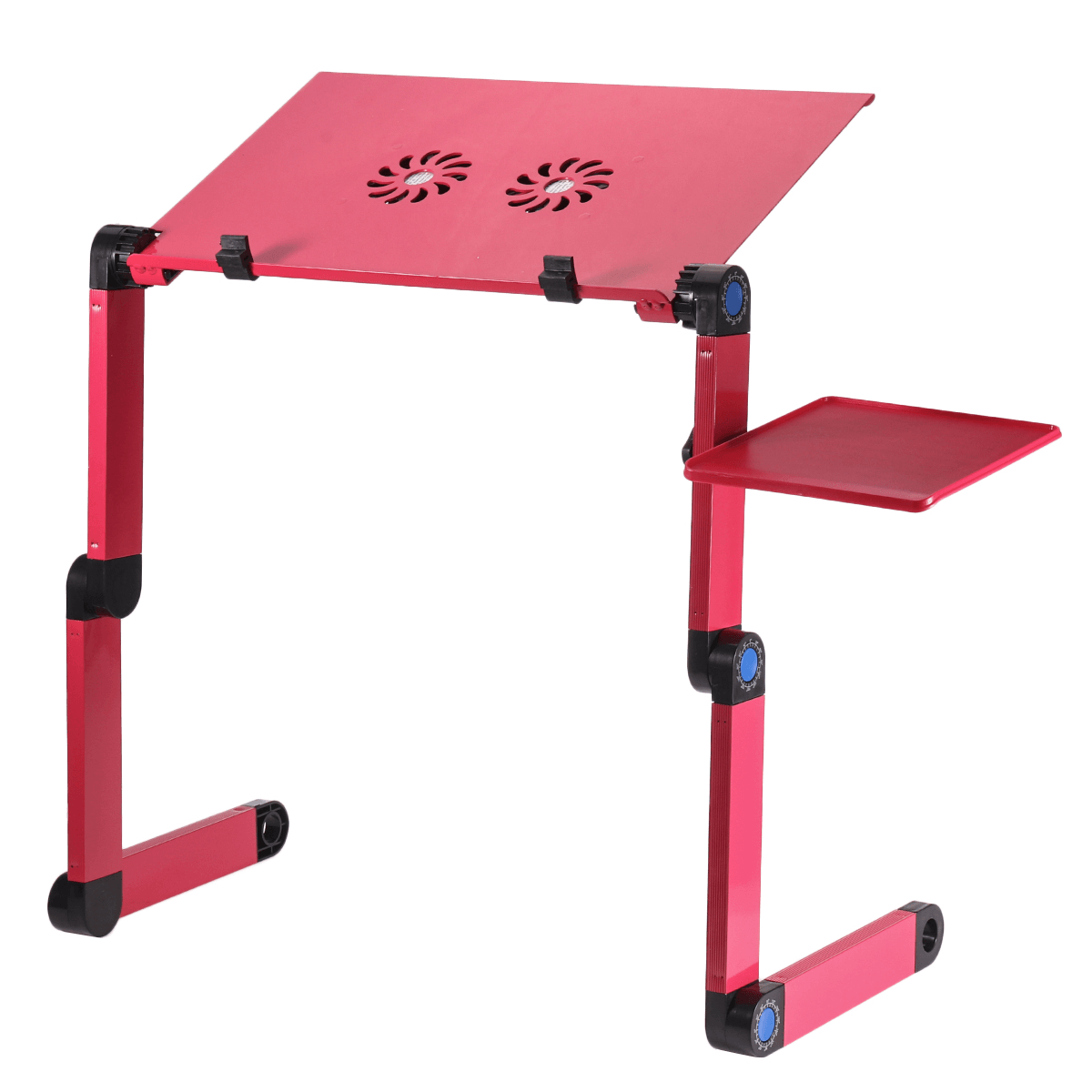 Adjustable Laptop Table Stand Portable Folding Notebook Desk Stand 2 Fans with Mouse for Bed Sofa Home