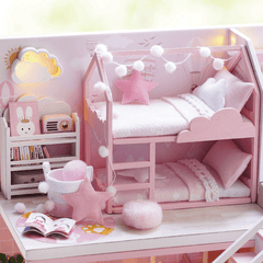 Cuteroom L027B DIY Cabin Meet the Little Beauty Handmade Loft Simple Apartment Doll House with Dust Cover Music Motor