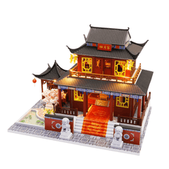 Hongda M909Z DIY Cabin Sansheng III Handmontiertes Puppenhaus-Modellspielzeug