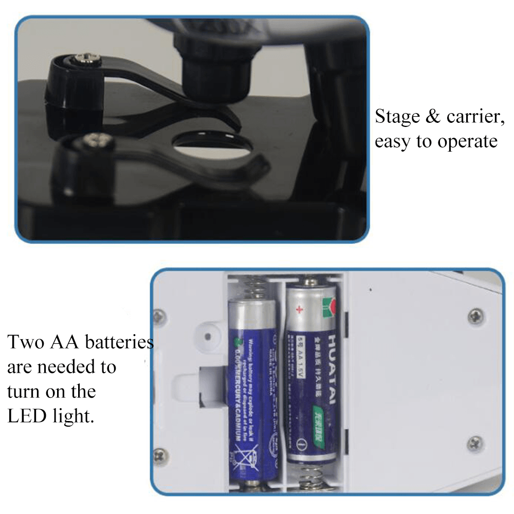 C2121 100X/400X/1200X ABS & Electronic Component Optical Biological Stereo Microscope for Children Science Toys