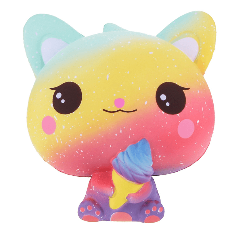 Vlampo Squishy Jumbo Kitten Holding Ice Cream 15CM Licensed Slow Rising with Packaging Collection Gift Toy