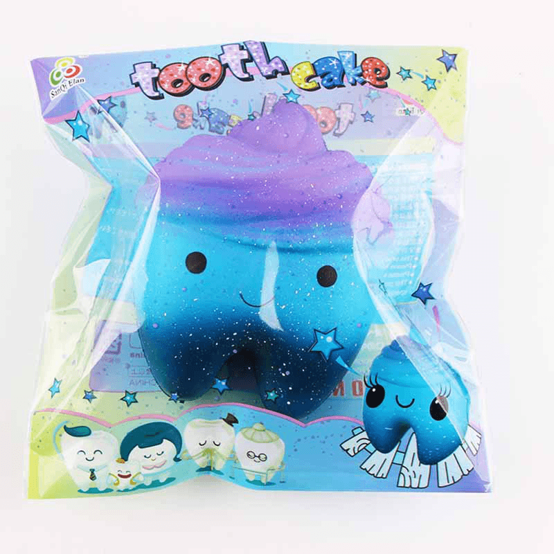 Sanqi Elan 11.8Cm Star Cute Teeth Cake Soft Squishy Super Slow Rising Original Packing Kid Toy