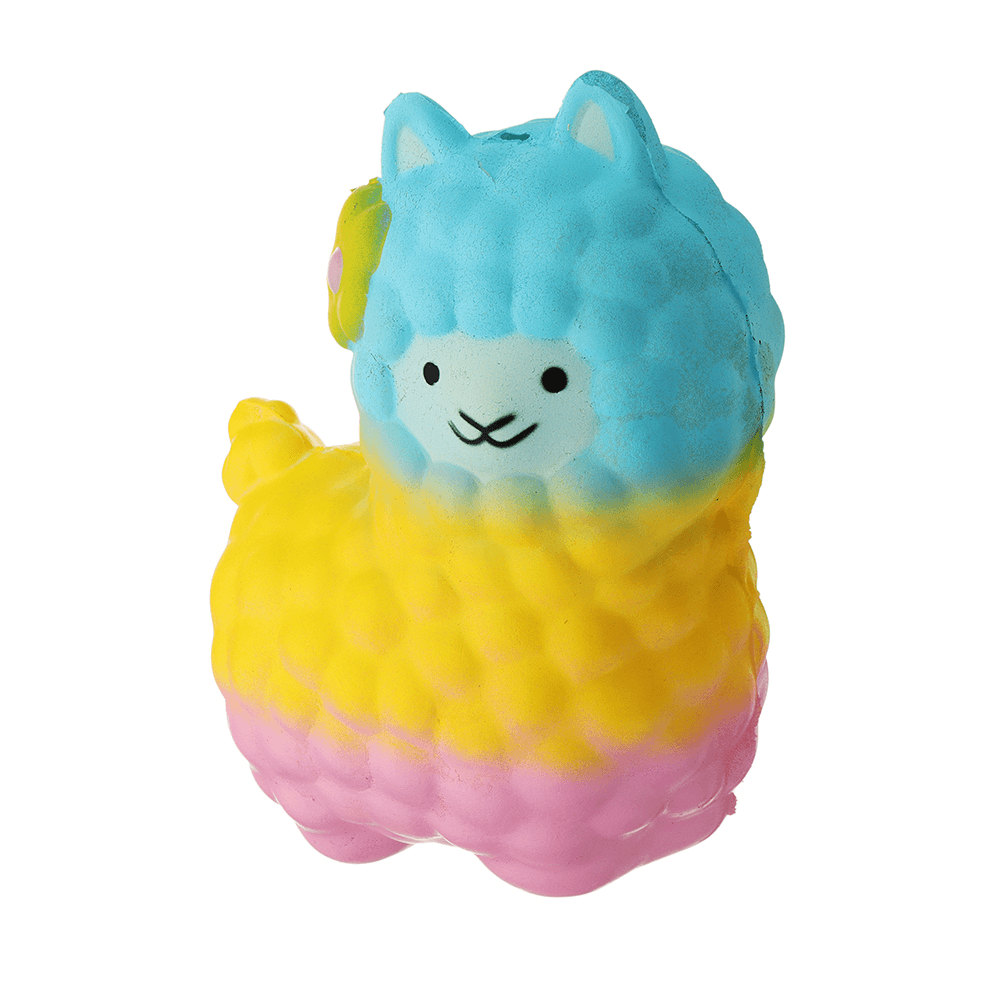 Alpacas coloridas Squishy 18 * 14 CM Colección de crecimiento lento Regalo Juguete suave