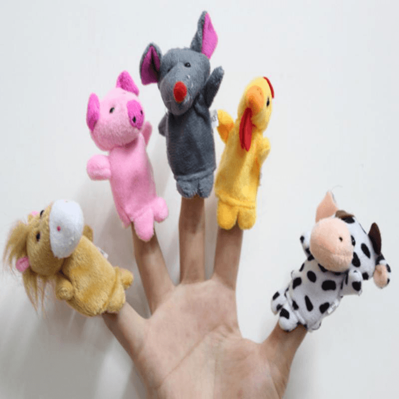 Family Finger Puppets Soft Cloth Animal Doll Baby Hand Toys for Kid Children Educational Gift