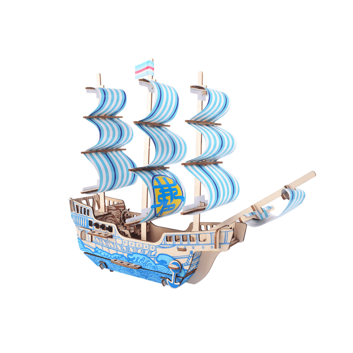 3D Woodcraft Assembly Sailing Series Kit Jigsaw Puzzle Decoration Toy Model for Kids Gift