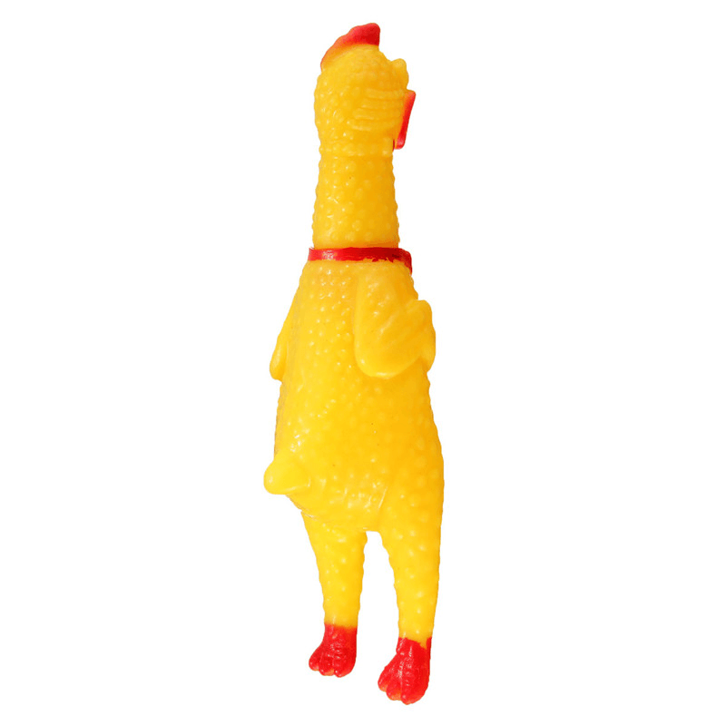 Squeeze Yellow Screaming Rubber Chicken Pet Dogtoy Squeaker Stress Relievers Gift