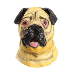 Shar Pei Head Mask Creepy Animal Halloween Costume Theater Prop Latex Party Toy