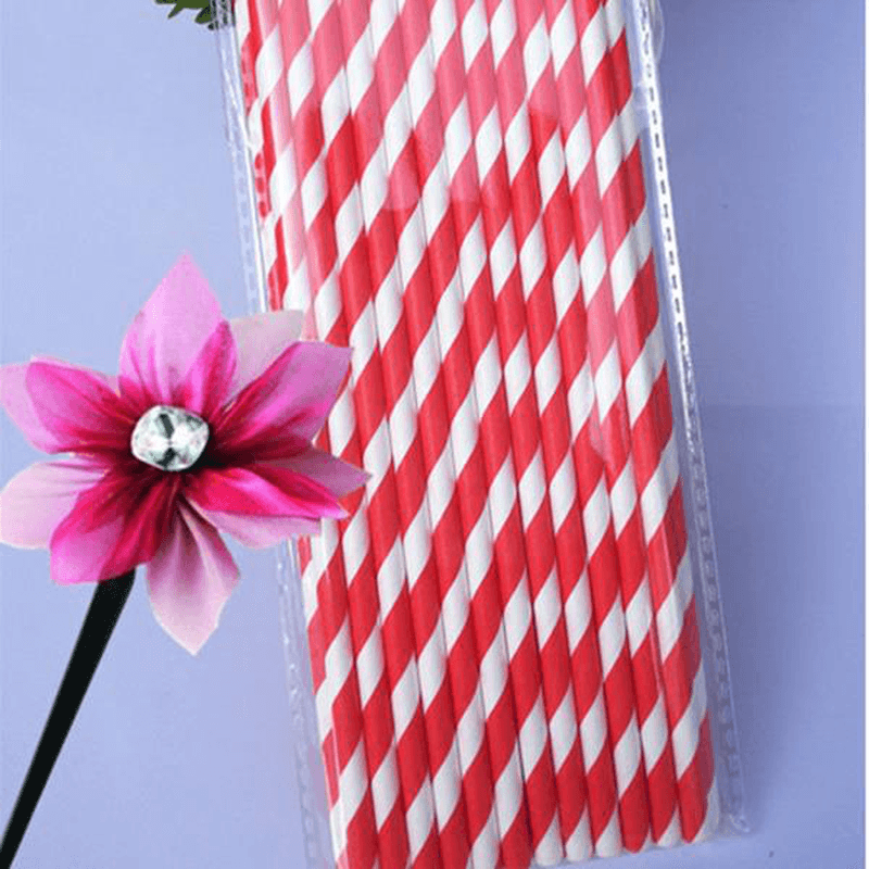 25Pcs Paper Straws for Birthday Wedding Decoration Party Straws Supply Creative Paper Drinking Straw