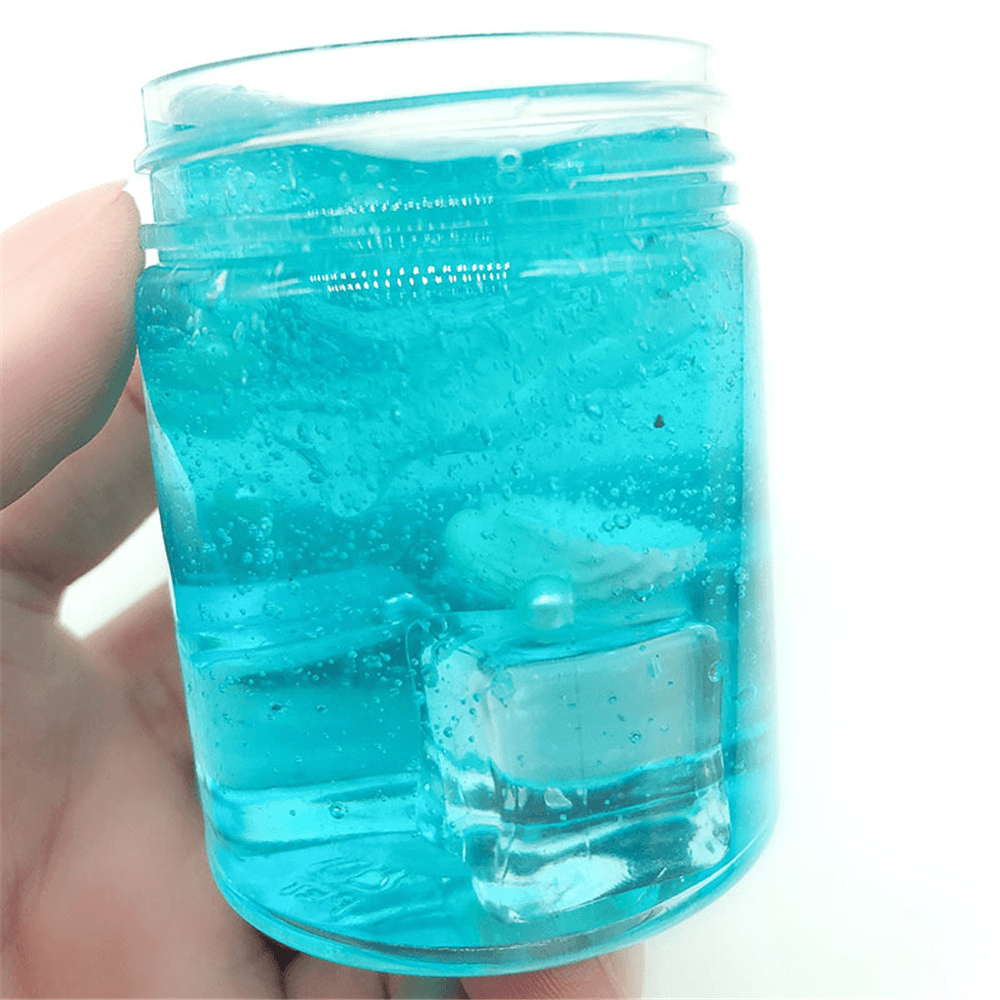 80ML Clear Crystal Slime with Shell Shark Decompression Mud DIY Gift Toy Stress Reliever