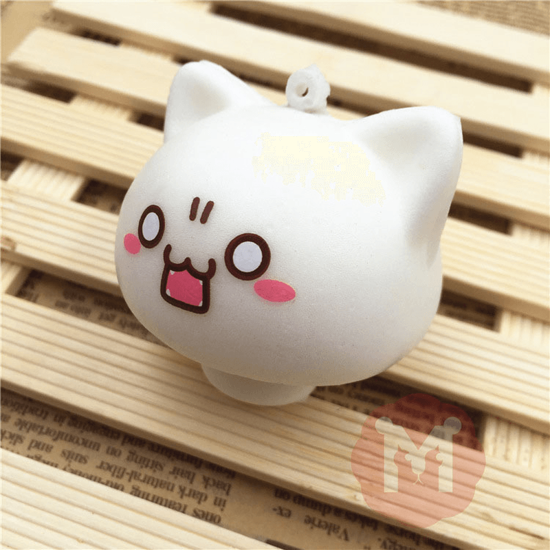 Squishy Toys Mushroom Cat Kawaii Cartoon Cute Face Decor Bag Cell Phone Straps