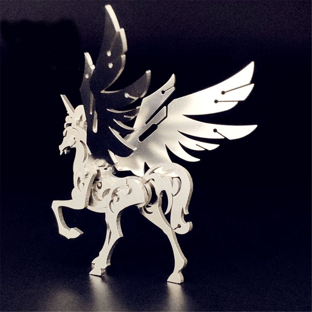 Steel Warcraft 3D Puzzle DIY Assembly Unicorn Toys DIY Stainless Steel Model Building Decor 6*4.4*6.2Cm