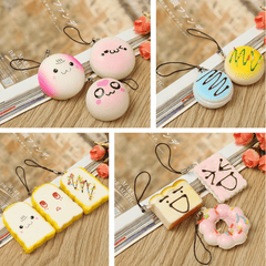 13PCS Simulated Bread Phone Pendant Phone Strap Cute Decoration