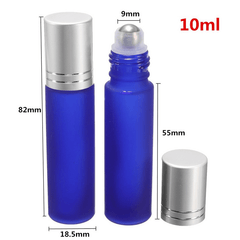 5PCS 10Ml 1/3Oz Cobalt BLUE ROLL on GLASS BOTTLE ESSENTIAL OIL Roller Ball