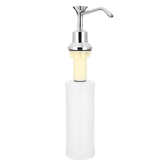 Dispensador de jabón líquido cromado para cocina, blanco, 220Ml, botellas de bomba para fregadero de baño