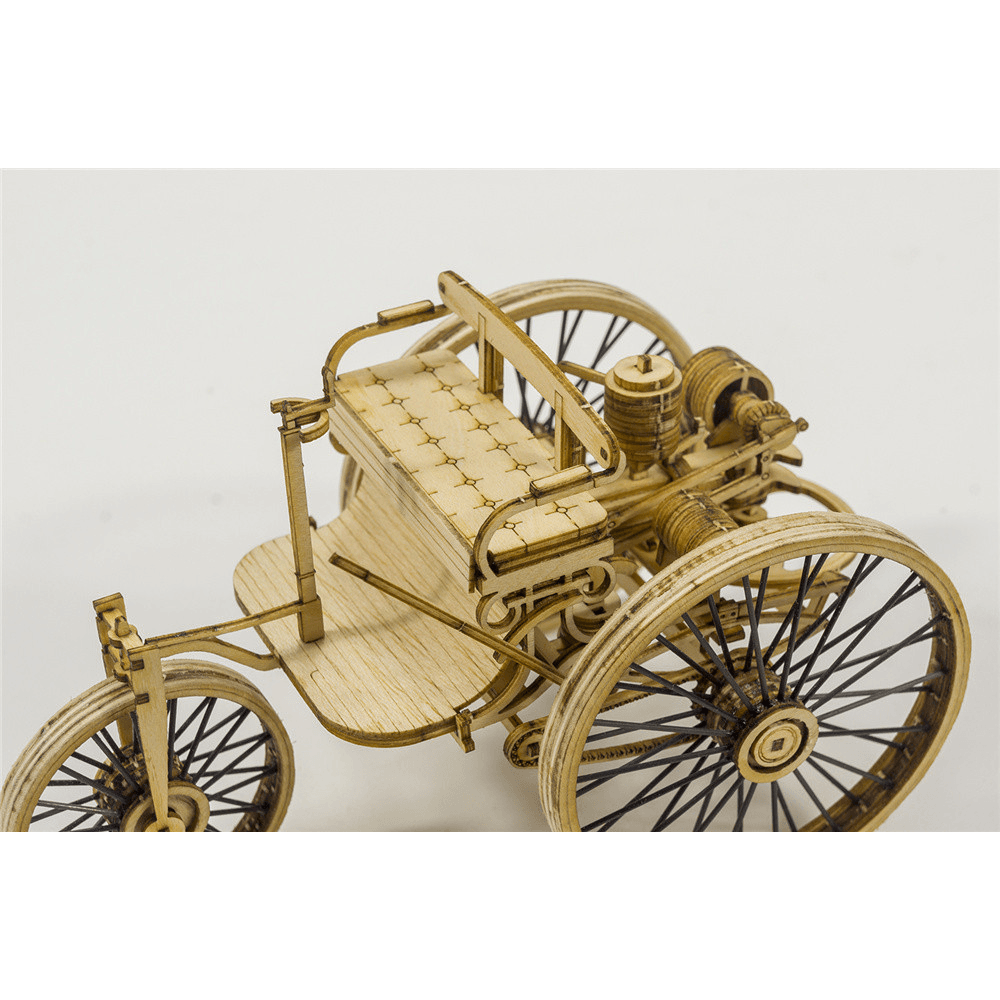 Simulation Bike Model DIY Wooden Assembled Vehicle Vintage II Static Collection Model Toy