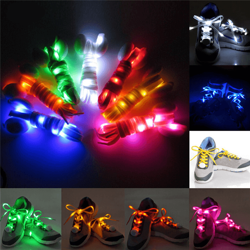 1 Pair Nylon LED Flashing Light up Glow Shoelace