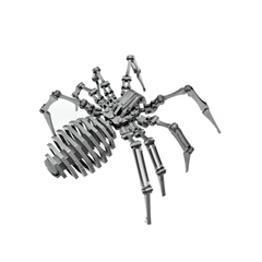 Steel Warcraft 3D Puzzle 64Pcs DIY Assembly Spider Toys DIY Stainless Steel Model Building Decor 12.5*12.5*3.5Cm