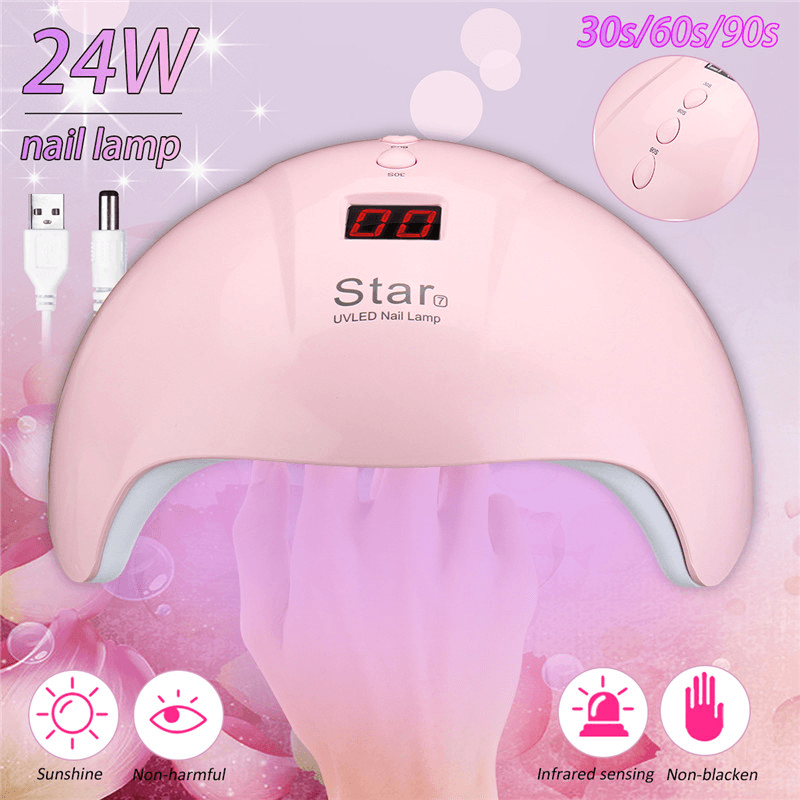 24W 12Leds UV Nail Lamp Smart Sensing Gel Nails Polish Dryer Manicure