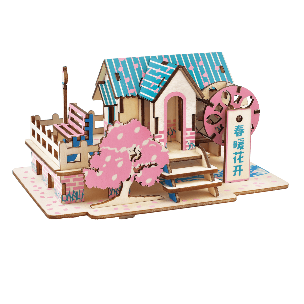 3D-Holzhandwerk-Puzzle-Montagehaus-Bausatz, Modellbau, Lernspielzeug für Kinder, Geschenk