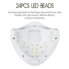 SUN5 48W UV Lamp LED Nail Lamp Is Suitable for All Gel 24 Beads Automatic Sensing LED Display Nail Dryer