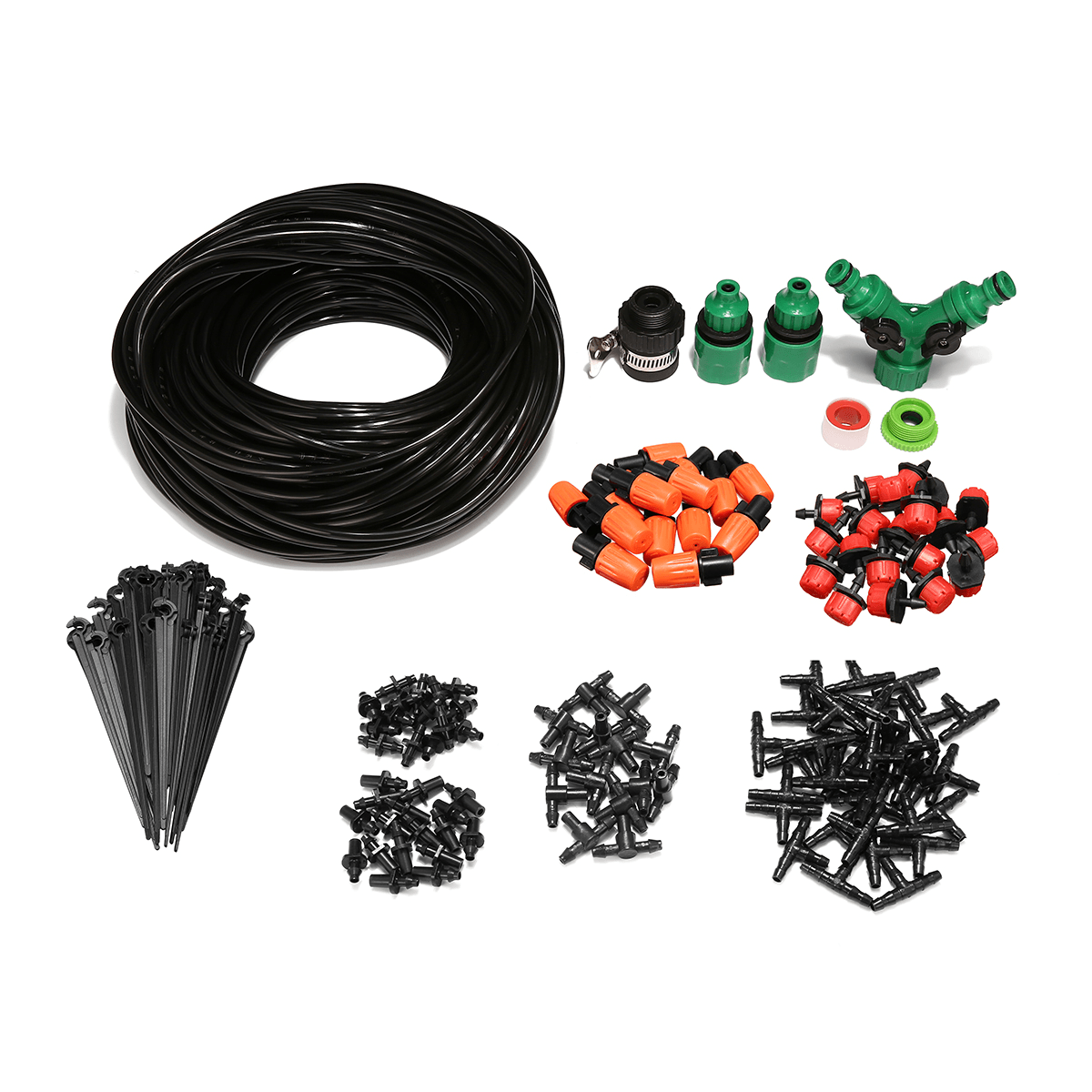 157Pcs Micro Drip Irrigation System Plant Self Watering Garden 40M Hose Kit