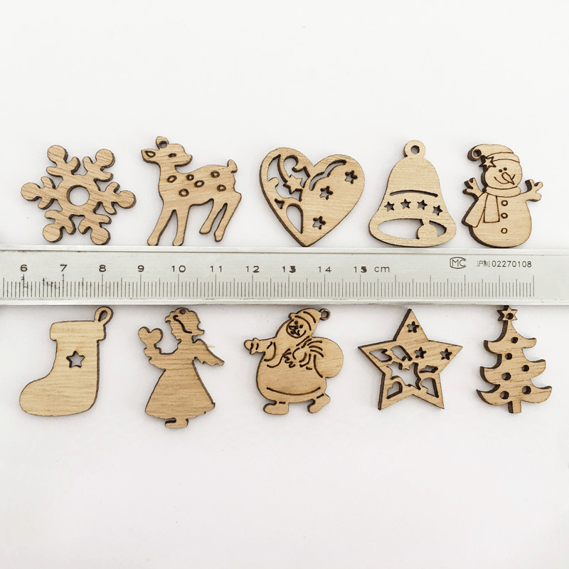 100 Stück Holzstück Cartoon niedlich kreative DIY Ausschnitte Handwerk Verzierungen Holz Ornament Dekorationen