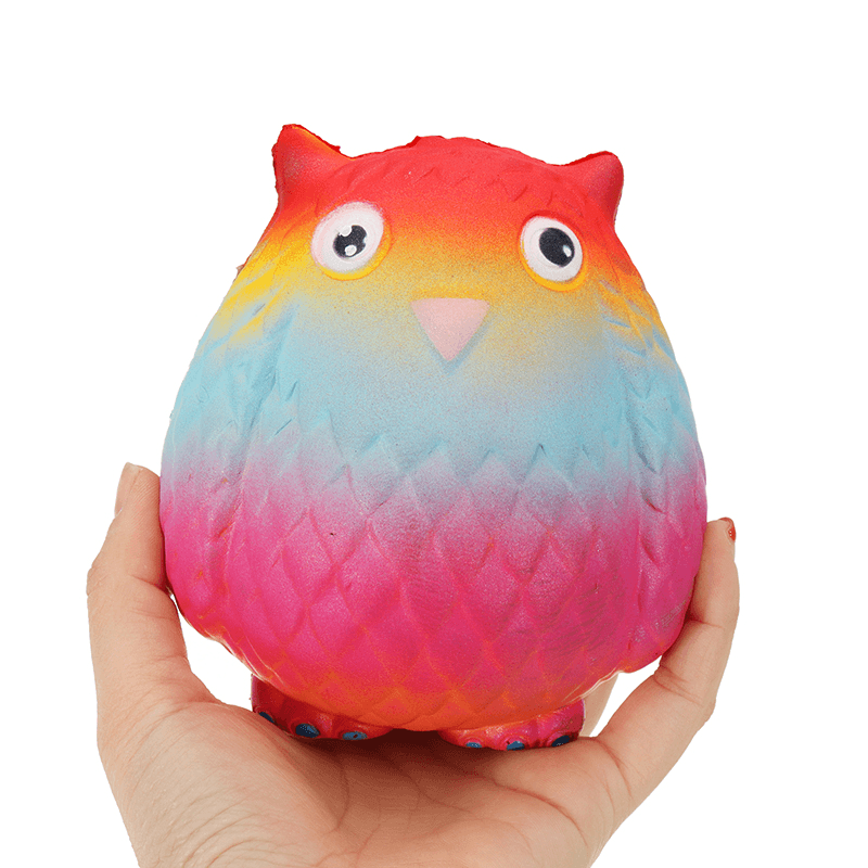 Jumbo Squishy Rainbow Owl 12Cm Soft Slow Rising Toy with Original Packing