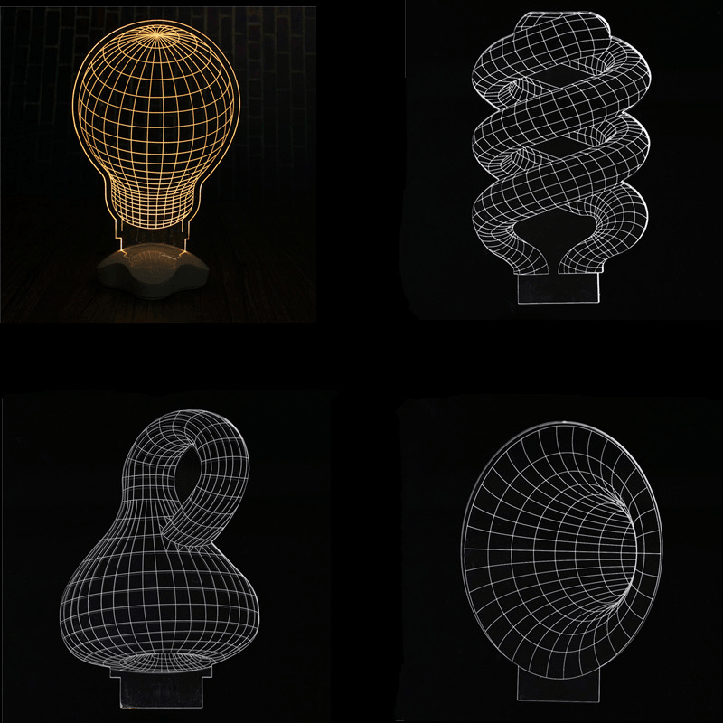 Kreative optische Täuschung 3D-Licht Büro Home Decor Geschenk leuchtende USB-LED-Licht Schreibtisch Tischlampe