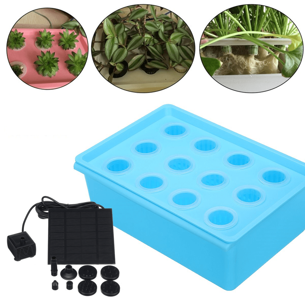 12 Holes Plant Site Hydroponic Garden Pots Planters System for Indoor Garden Cabinet Box Grow Kit Bubble Nursery Pots