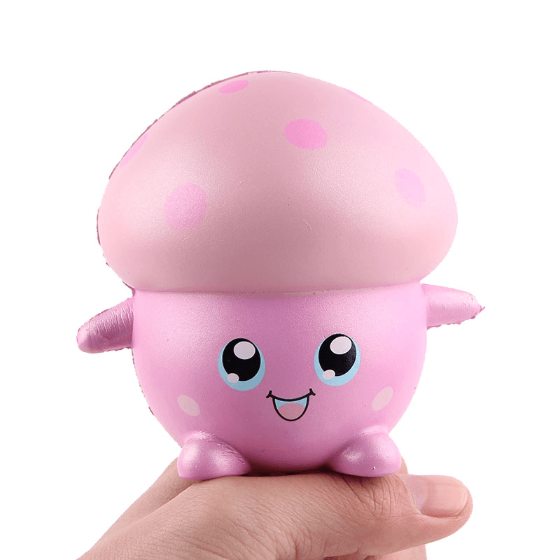 Squishy Pink Mushroom Doll 11Cm Soft Slow Rising Collection Gift Decor Toy with Packing