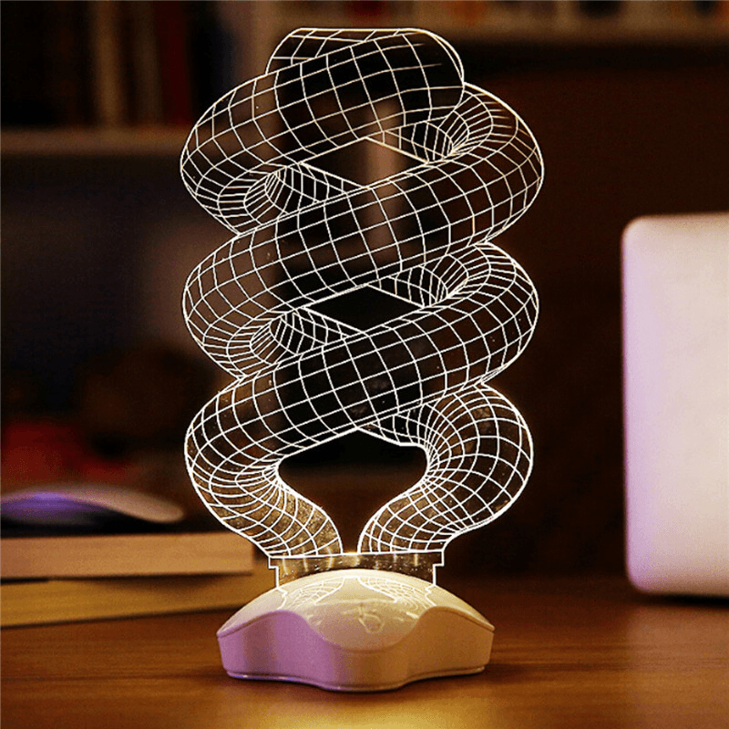 Creative Optical Illusion 3D Light Office Home Decor Gift Luminous USB Led Light Lámpara de mesa de escritorio