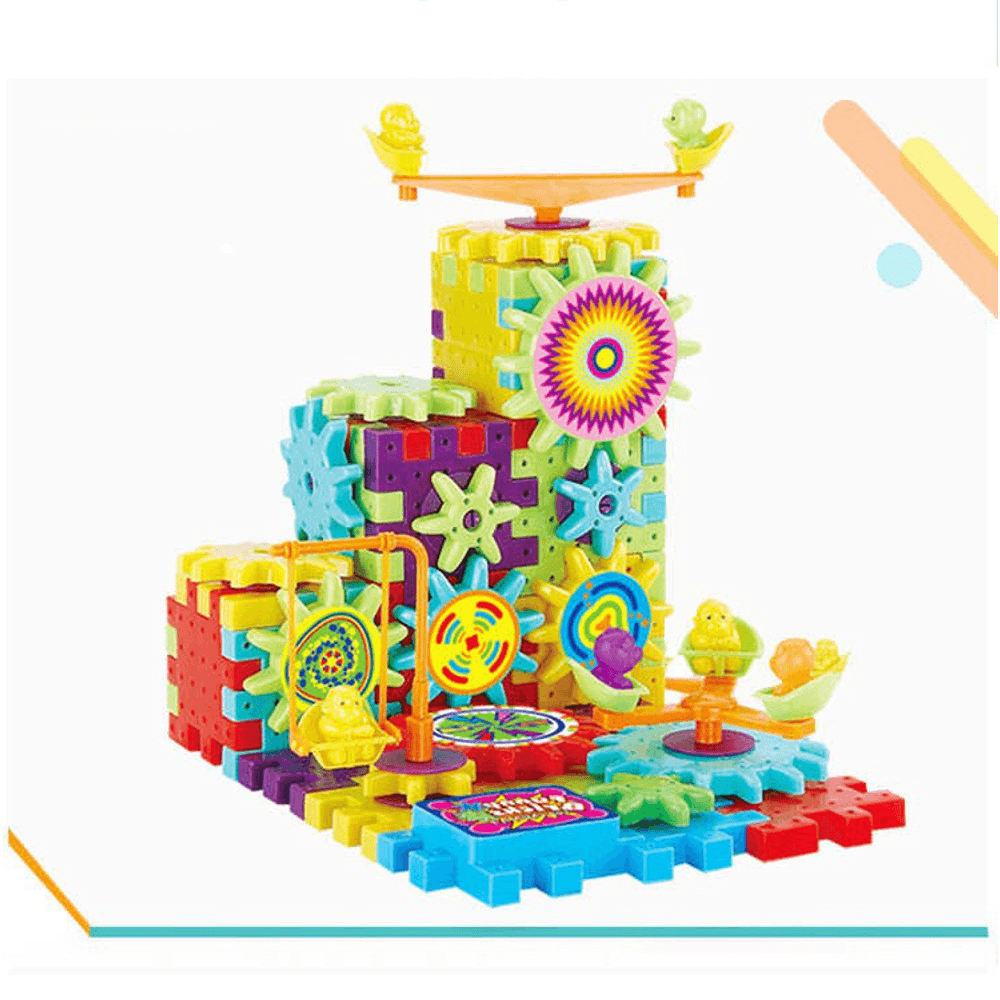 82Pcs Children'S Electric Variety Building Blocks Assemble Electronic Gear Splicing Assembling Jigsaw Puzzle Plastic Toys