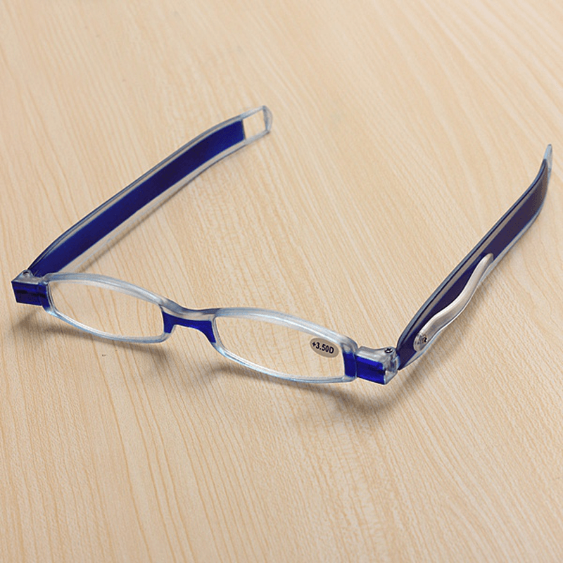 Blue 360 Degree Rotation Rotating Folding Presbyopic Reading Glasses Strength 1.0 1.5 2.0 2.5 3.0 3.5