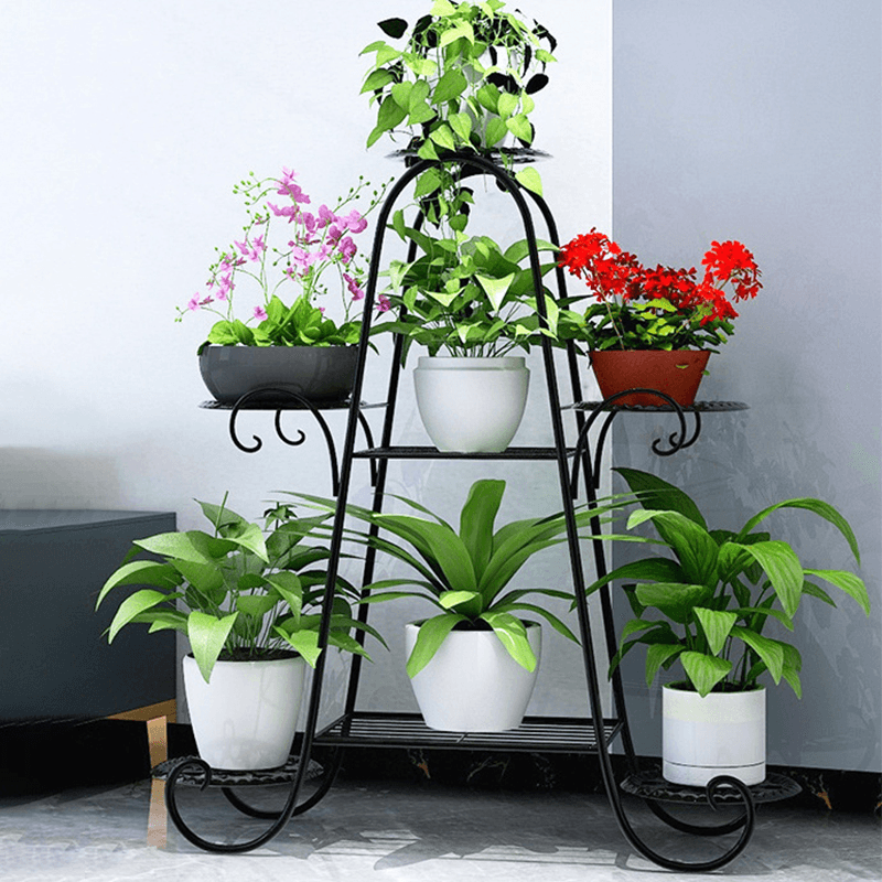 7-Layer Flower Stand Wrought Iron Shelf Indoor Creative Art Rack