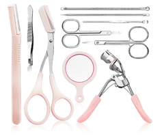 10Pcs Eyebrow Shaping Set Scissors Eyelash Curler Eyebrow Razor Eyebrow Comb Scissors Set