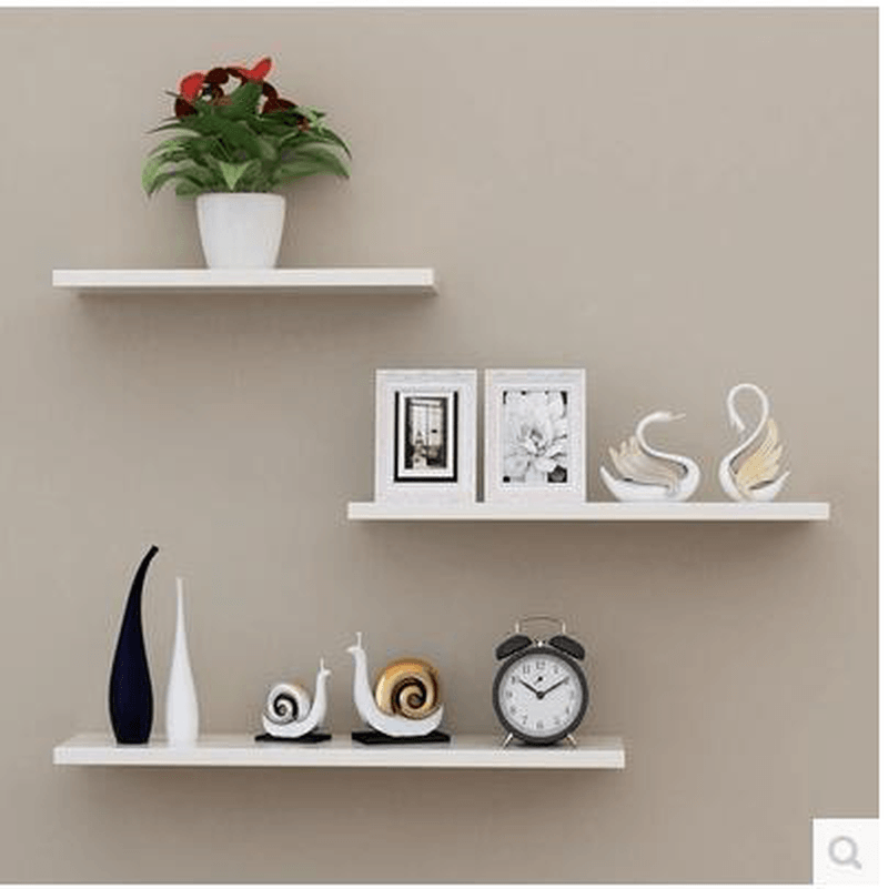 3 Pcs/Set Wood Wall-Mounted Shelf Bookshelf Storage Rack Wall Decorations Stand Hanging Organizer