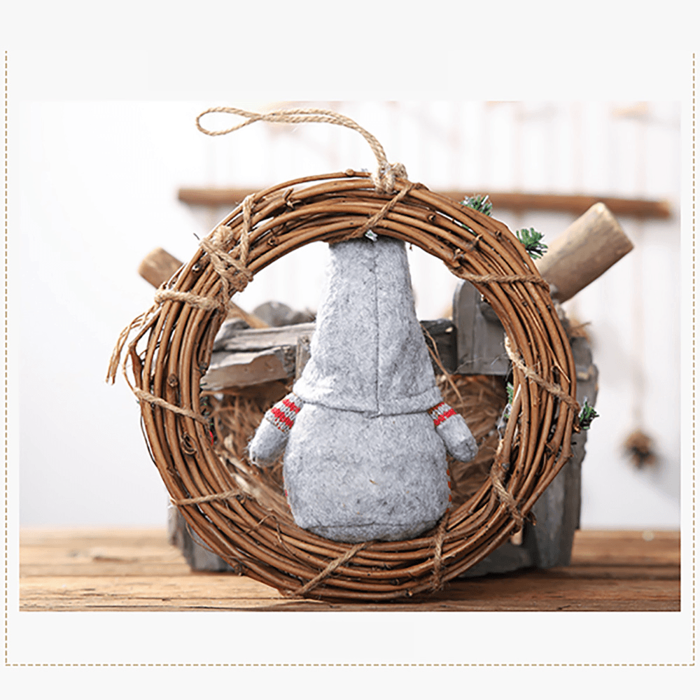 Hanging Non-Woven Hat with Heart Rattan Swedish Santa Gnome Handmade Figurine Home Ornaments Christmas Decoration Toys Table Decor