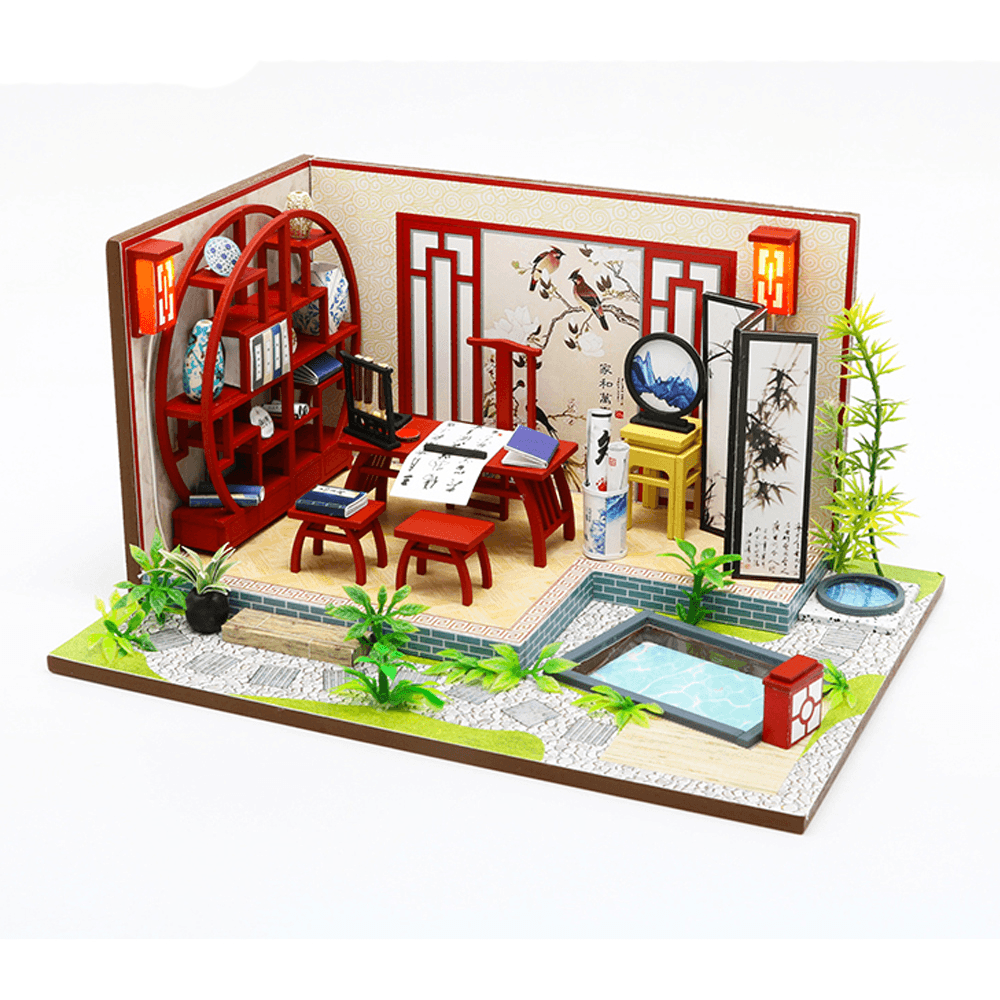 Hongda S921 DIY Cabin Ink Bamboon in Breezing Hand-Assembled Doll House Model Toy