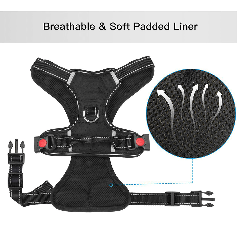 Daily Walking Outdoor Activities S/M/L/XL Pet Dog Harness Front Clip Reflective Explosion-Proof Rushing Oxford Padded Soft Vest Chest Strap Back