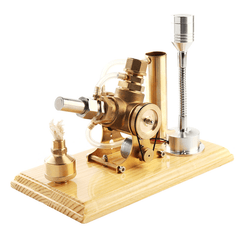 Full Brass Shell Air Stirling Engine Model 3000RPM with LED Lamp Gift Collection