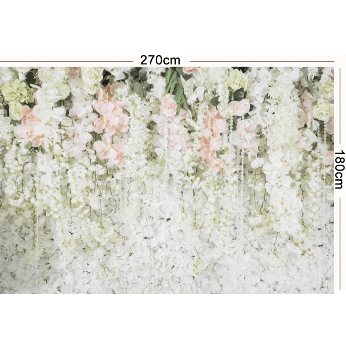 0.9X1.5M 1.5X2.1M 1.8X2.7M White Flowers Sea Photography Studio Wall Backdrop Photo Background Cloth for Birthday Wedding Party