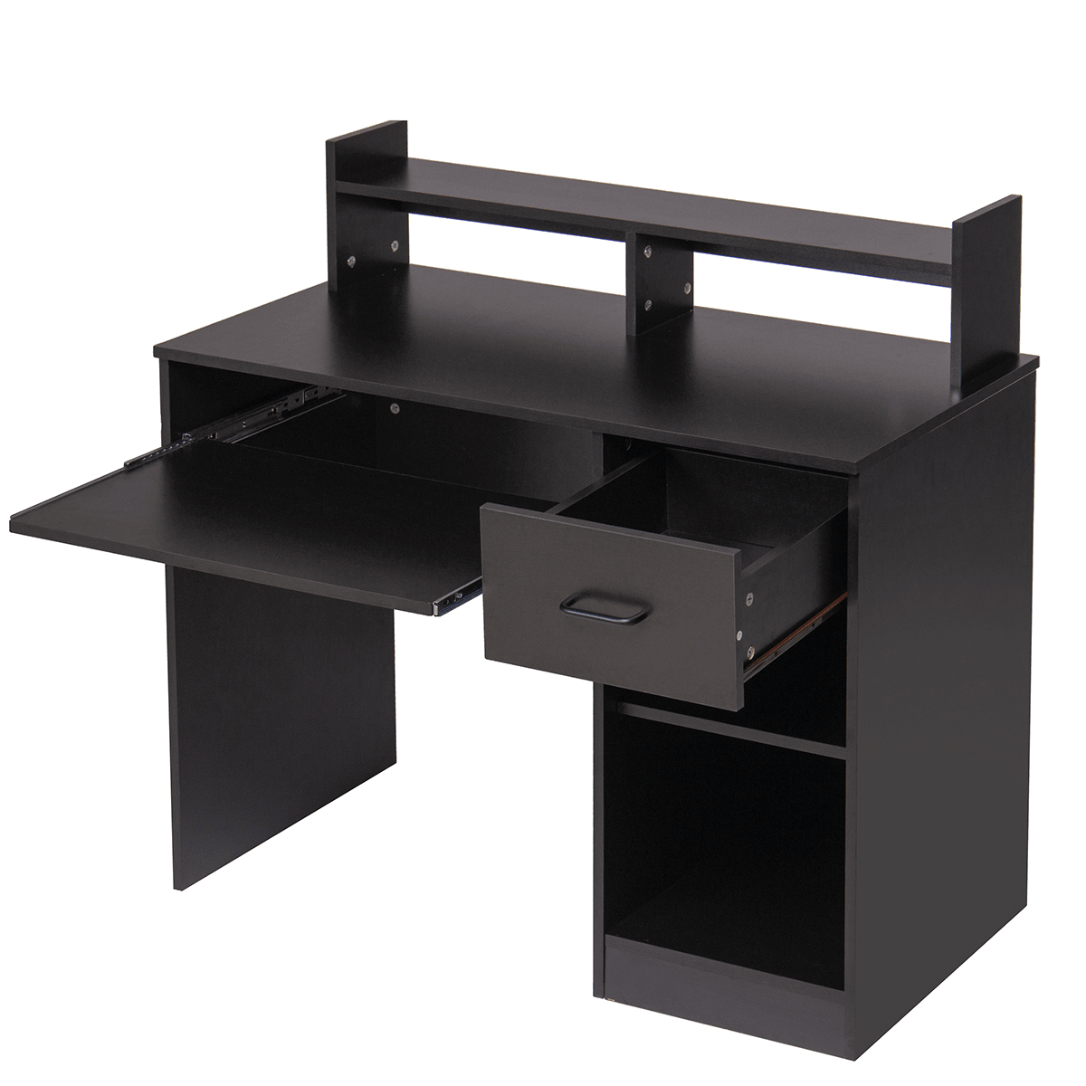 Computer Desk with Drawers Storage Shelf Keyboard Tray Home Office Laptop Desk Desktop Table for Small Spaces