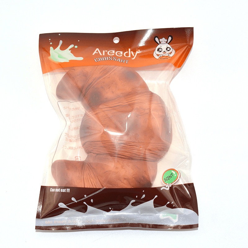 Areedy 18 cm Croissant-Squishy-Duft, lizenziertes, superlangsam aufgehendes Brot mit Originalverpackung