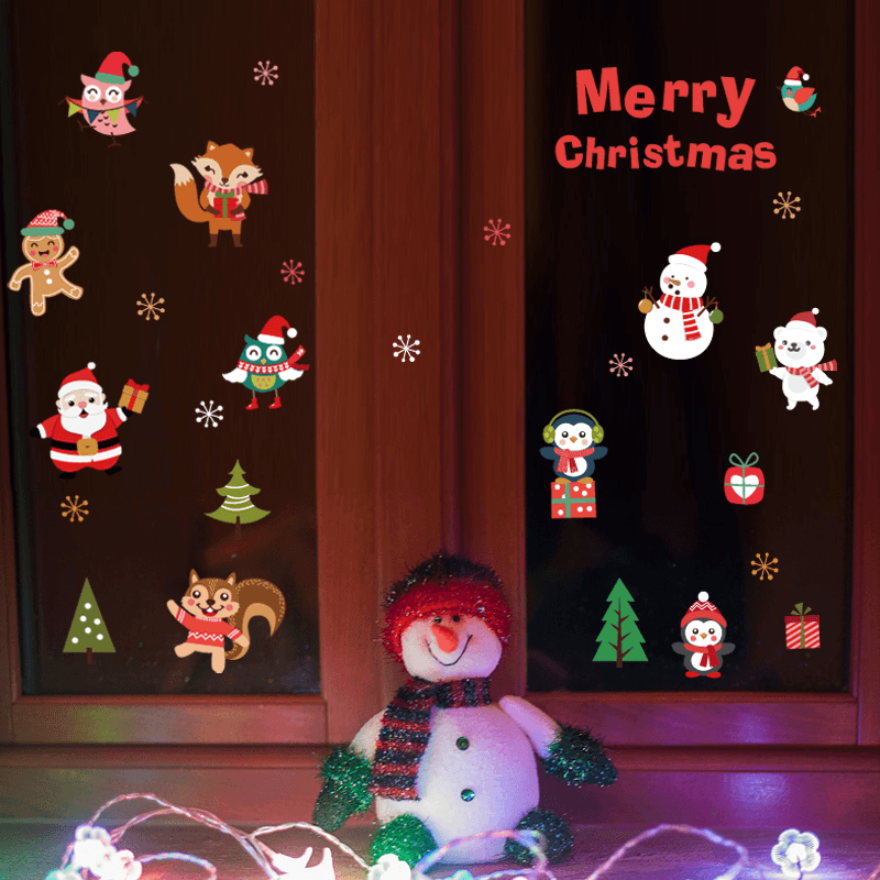 Miico SK6038 Christmas Sticker Novetly Cartoon Wall Stickers for Kids Room Decoration Christmas Party