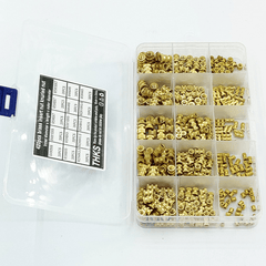 Suleve MXBN11 420Pcs M2 M3 M4 M5 Metric Female Thread Brass Knurled Nut Threaded Insert Embedment Nuts Assortment Kit