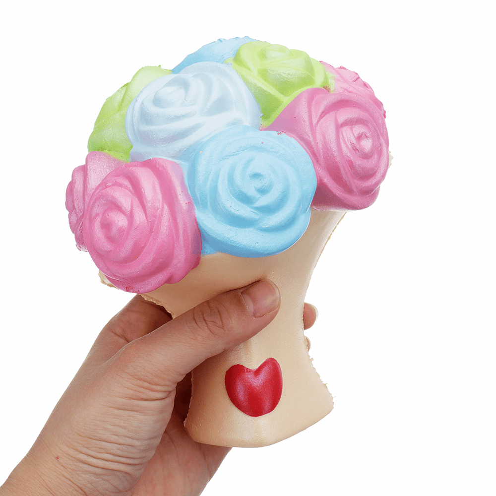 Jumbo Squishy Rose Flower 15*12Cm Slow Rising Toy Mother'S Day Gift Collection Decor with Packing Box