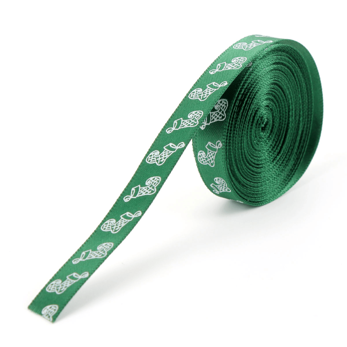 5 Yard 10Mm Printed Merry Christmas Tree Grosgrain Ribbon DIY Craft