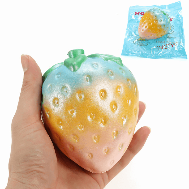 NO NO Squishy Rainbow Colorful Strawberry Jumbo Slow Rising with Packaging Collection Gift Toy